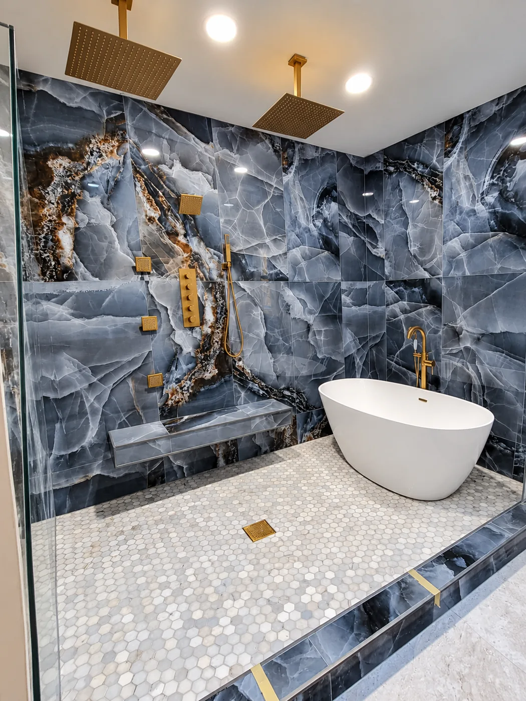 Luxury Blue Marble Bathroom