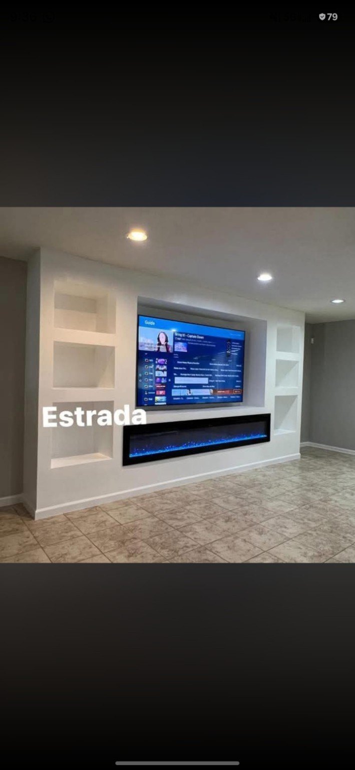 Built-in entertainment feature wall